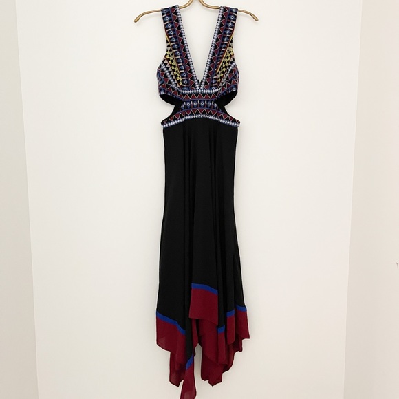 green emerald velvet dress BCBGMAXAZRIA Handkerchief Hem Dress – Runway Catalog main image 0